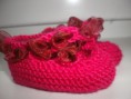 Pletené topánočky cyklaménové